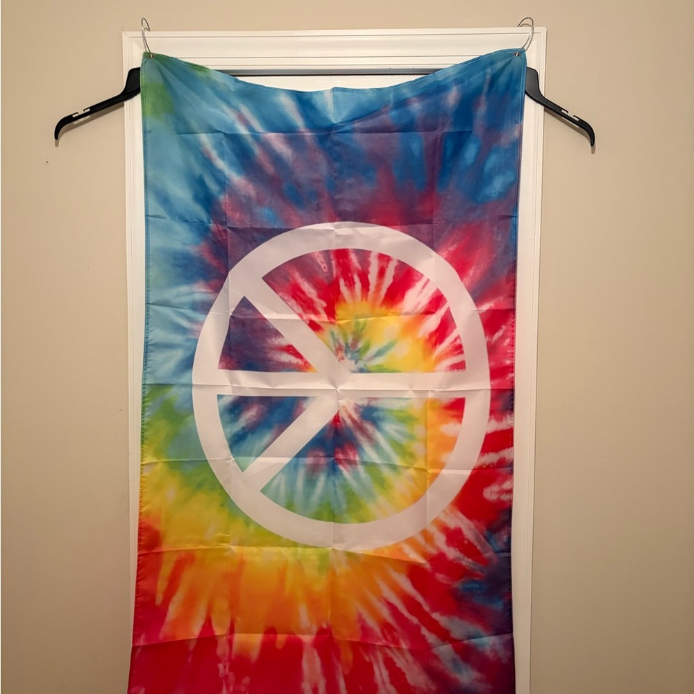 Tie-Dye Peace Sign Flag